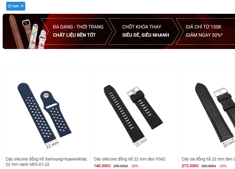 Những sản phẩm có độ dài 22 mm